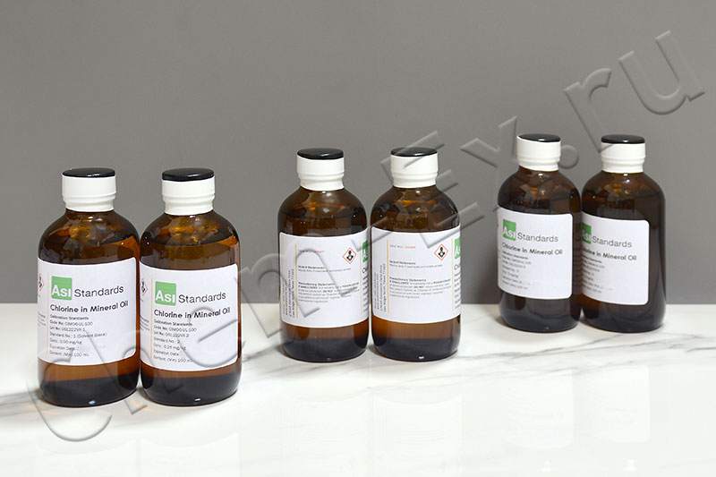 Стандарт хлора в минеральном масле,  0, 0,25, 0,5, 1, 5, 8 ppm (ASI Standards CLMO6-UL-100), 6 х100  в Уфе