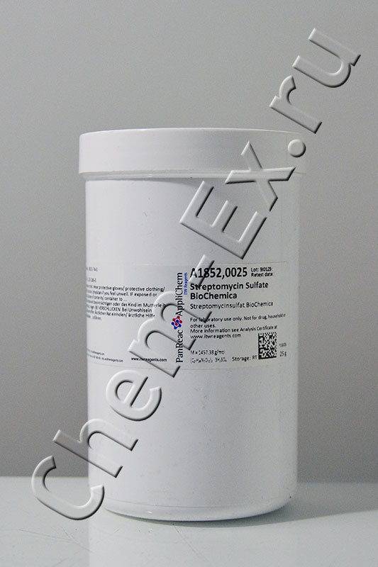 Стрептомицина сульфат для биохимии (AppliChem A1852,0025), 25 г в Уфе