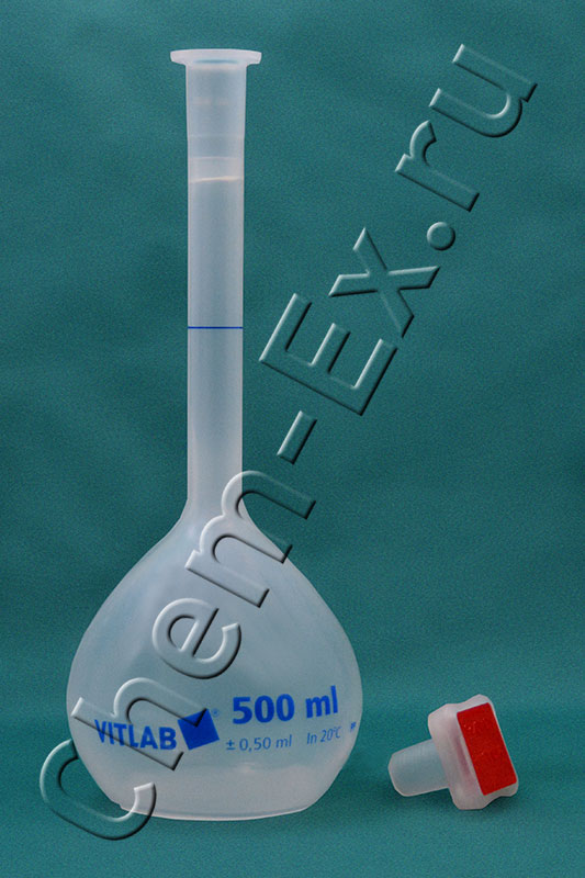 Колба мерная 500 мл с пробкой 19/26, класс В, ПП (Vitlab 675941) в Уфе