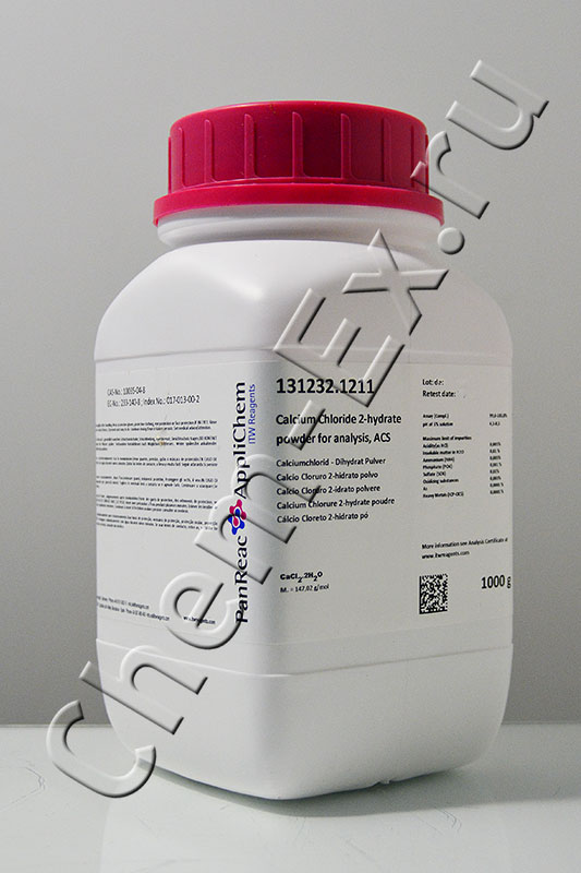 Кальций хлористый 2-водн  для аналитики 99-105% (Panreac 131232.1211), 1 кг