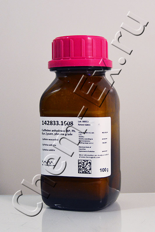 Кофеин  б/вод. Ph. Eur. 98,5-101% (Panreac 142833.1608), 100 г  (Фасовка снята с производства) в Уфе