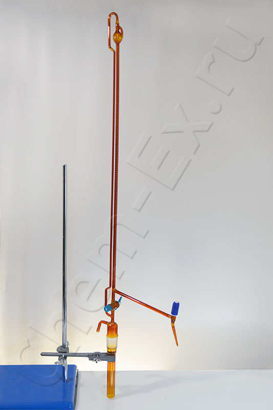 Бюретка Пеллета 10 мл 0,02 (кл AS) темное стекло, тефл. кран (IsoLab 019.05.010) (LLG 6238473) (без  в Уфе