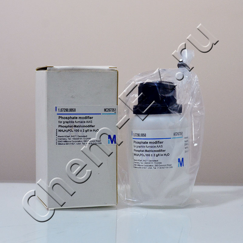 Фосфат модификатор для графитовой печи ААС (100 ± 2 г/л в H2O)(Merck 1.07290.0050), 50 мл в Уфе