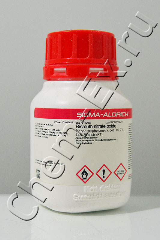 Висмут (III) азотнокислый основной (71-74% Bi ) (Sigma-Aldrich 95379) 100 г в Уфе