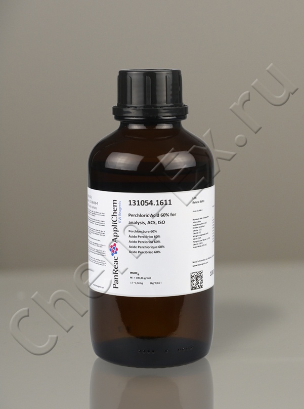 Хлорная кислота 60% для аналитики, ACS, ISO (Panreac 131054.1611), 1 л (1,5 кг)