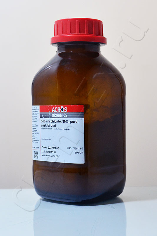 Натрий хлористокислый нестабилизированный 80 %, pure (Acros 22323 5000) 500 г