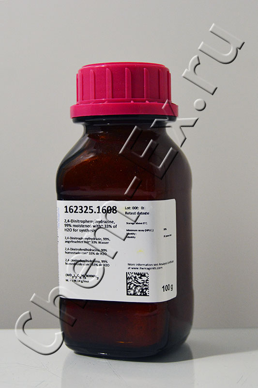Динитрофенилгидразин-2,4 увлажненный 99% (Panreac 162325.1608), 100 г