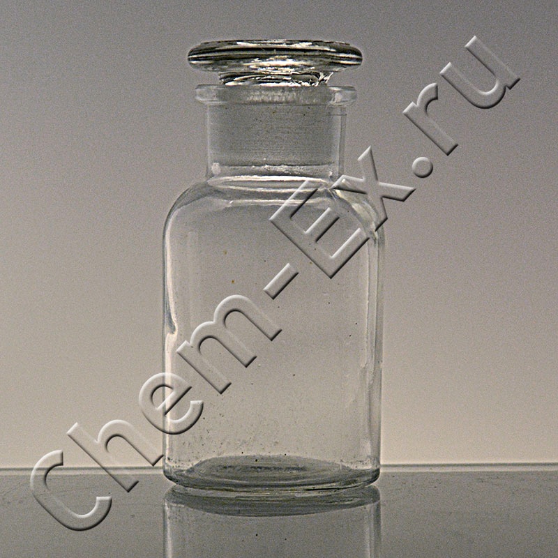 Склянка с притертой пробкой 125 мл (светл. стекло, шир. горло) (1403)
