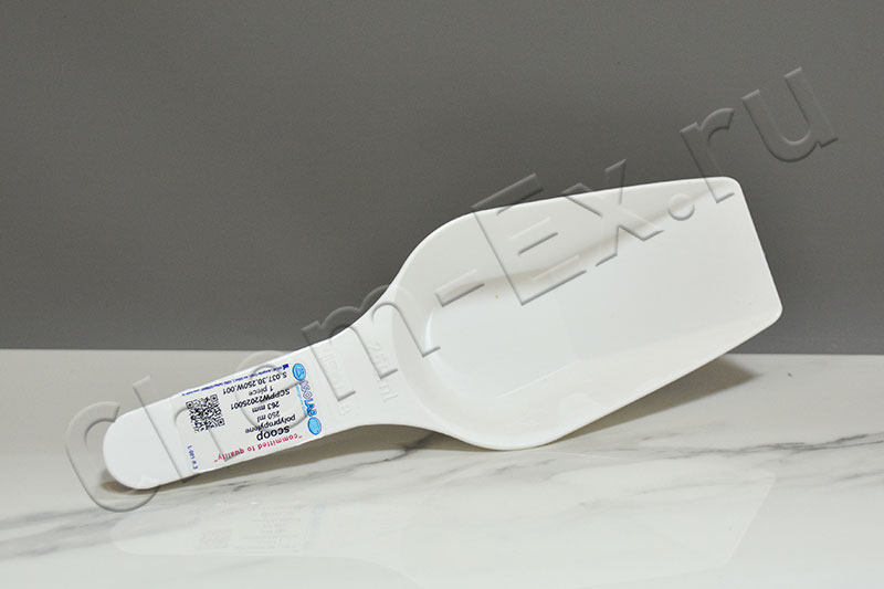 Совок мерный 250 мл (153х263х44мм) белый, полипропилен (IsoLab 037.30.250W)