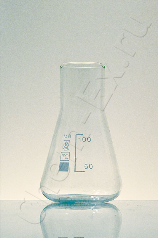Колба КН-2-100, d-34 мм, со шкалой, ТС (Химлаборприбор 666)
