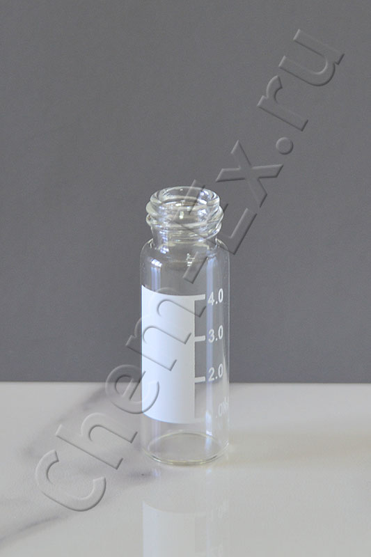 Виала 4 мл, светлое стекло 5.1, d 14,7х45 мм, с резьбой ND13, со шкалой (арт. HM-4455A)