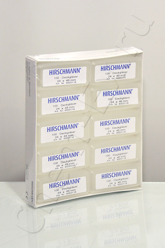 Стекло покровное 24*48 мм, толщина 0,13-0,17 мм, упак. 1000 штук (Hirschmann 8000118) (LLG 6311712)