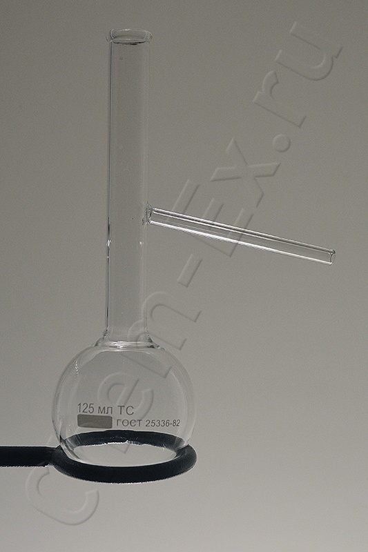 Колба Энглера (для разгонки нефти) КРН-125 d=17, длина отвода 100 мм, Н=214 мм, ТС ГОСТ 25336-82 в Уфе