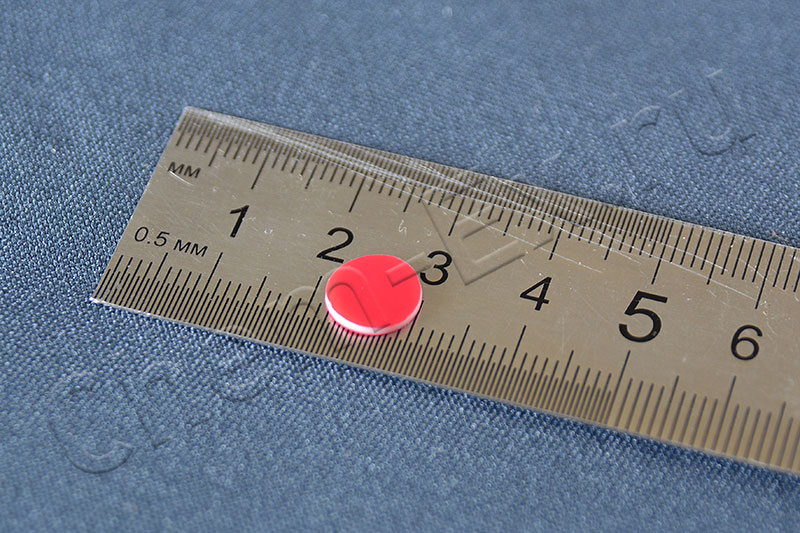 Септа для виал d 9x1 мм, красный PTFE / белый силикон / красный PTFE, -60...200 °C (арт. HM-0735)