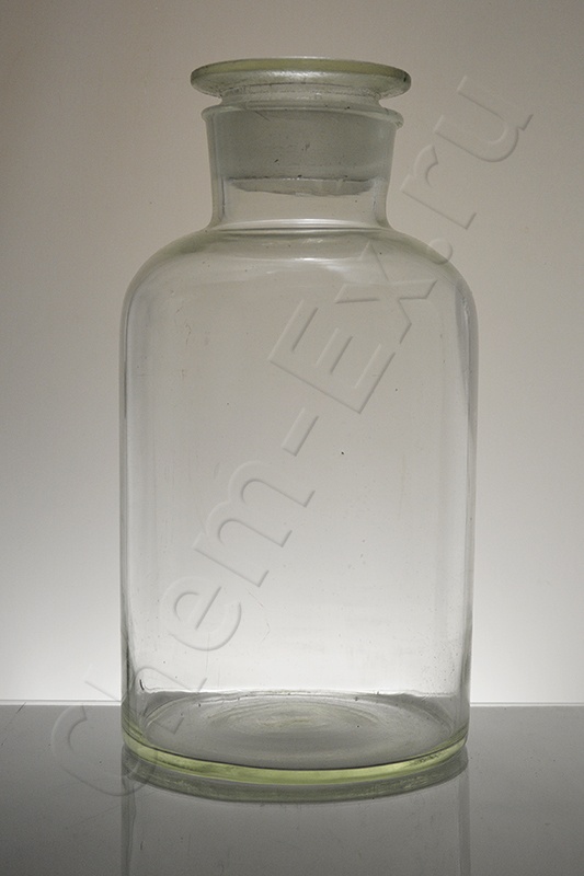 Склянка с притертой пробкой 10000 мл (светл. стекло, шир. горло) (1403)