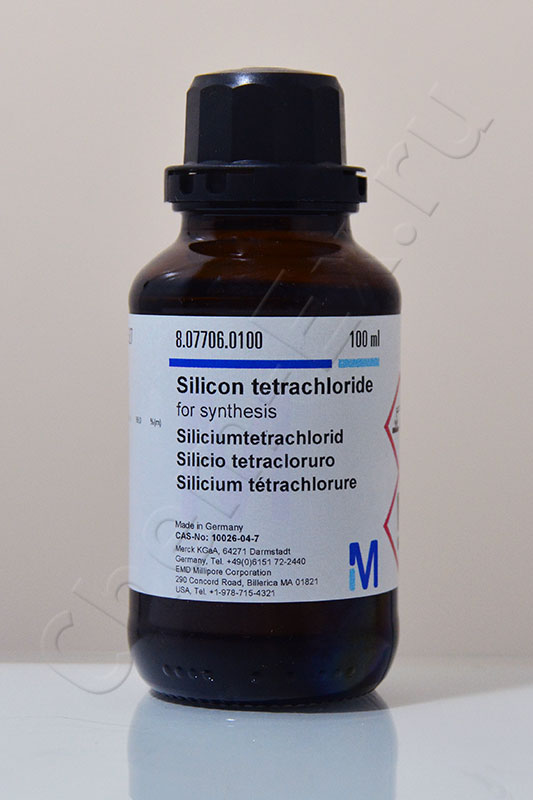 Кремний (IV) хлорид (тетрахлорсилан) для синтеза ≥ 99.0 % (Меrck 8.07706.0100), 100 мл