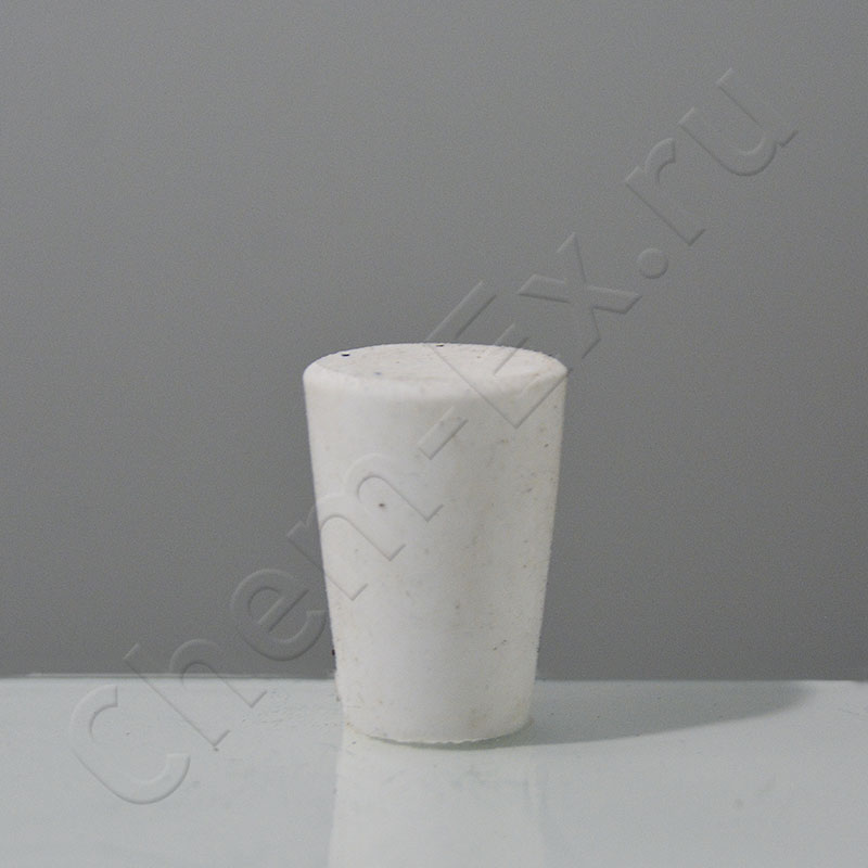 *Пробка силиконовая БС-24 (21/29 мм, h=41 мм), конусная, без канала; белая (BR-035)ДУБЛЬ в Уфе