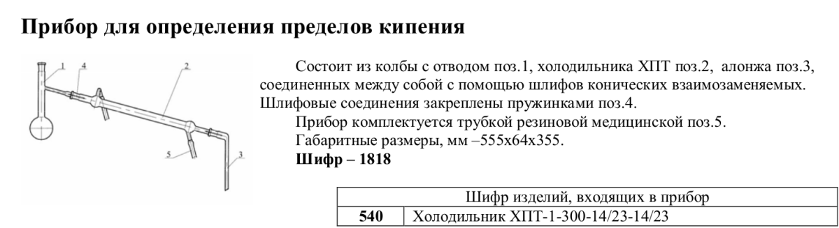 Прибор д/опр. пределов кипения (Химлабоприбор 1818) в Уфе