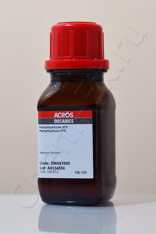 Фенилгидразин, 97% (Acros 29668 1000) 100 г