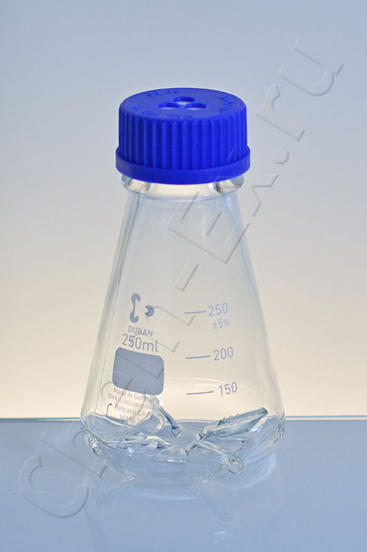 Колба Эрленмейера 250 мл, с 4-мя нижними перегородками, с крышкой (Duran 212833655) в Уфе