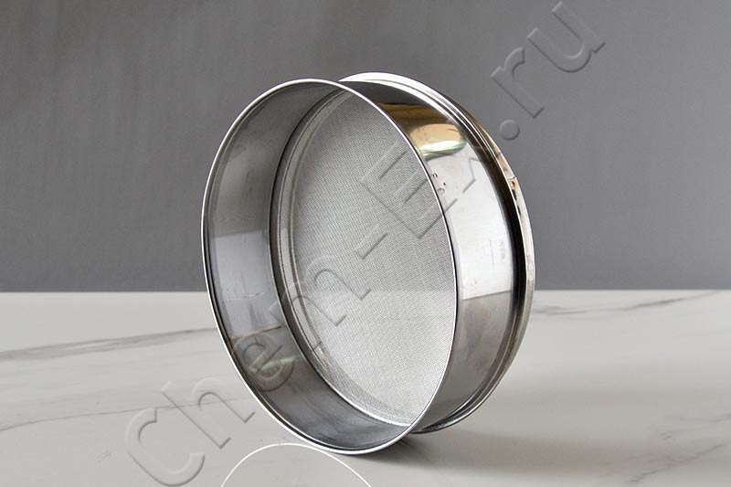 Сито лабораторное, нержавеющая сталь, d=200, h=50, ячейка 0,5 (сетка - нержавеющая сталь), с калибро в Уфе