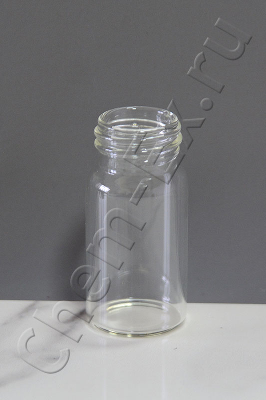 Виала 10 мм, светлое стекло, d 22,5х46 мм, круглое дно, с резьбой ND18 (арт. HM-1046G)