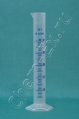 Цилиндр   50 мл с нос., рельефная синяя шкала, d = 27 мм, h = 200 мм, ПП Vitlab (648081) в Уфе