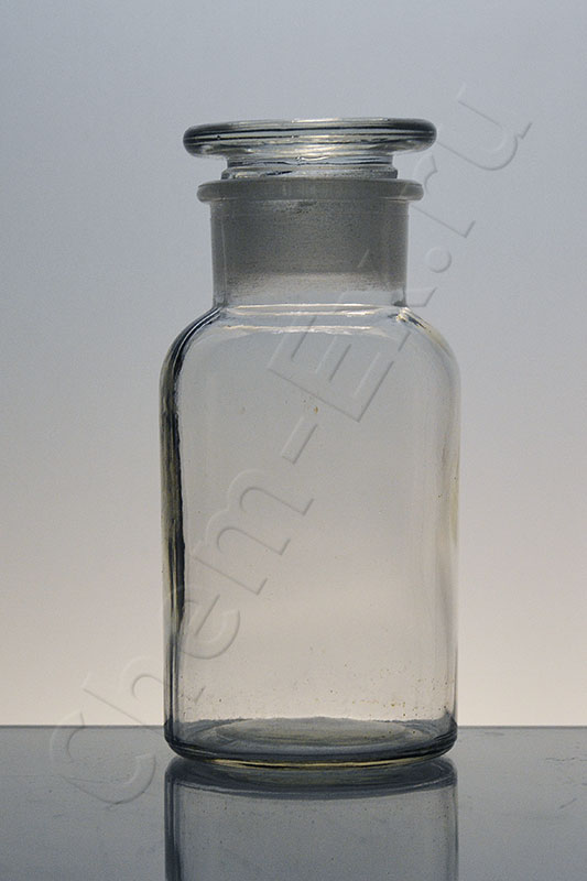 Склянка с притертой пробкой 250 мл (светл. стекло, шир. горло) (1403)