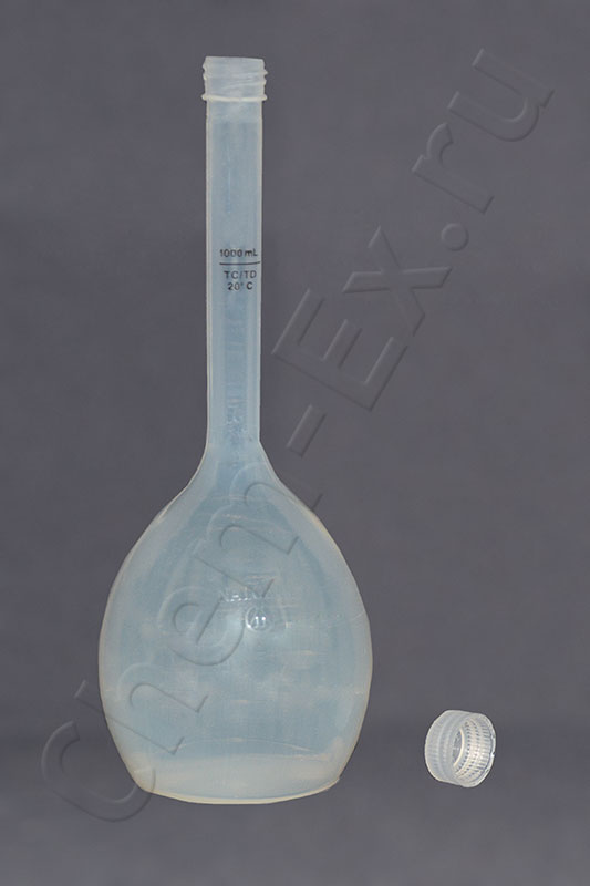 Колба мерная 1000 мл, с винтовой крышкой d 28 мм, РМР (Nalgene 4001-1000) в Уфе