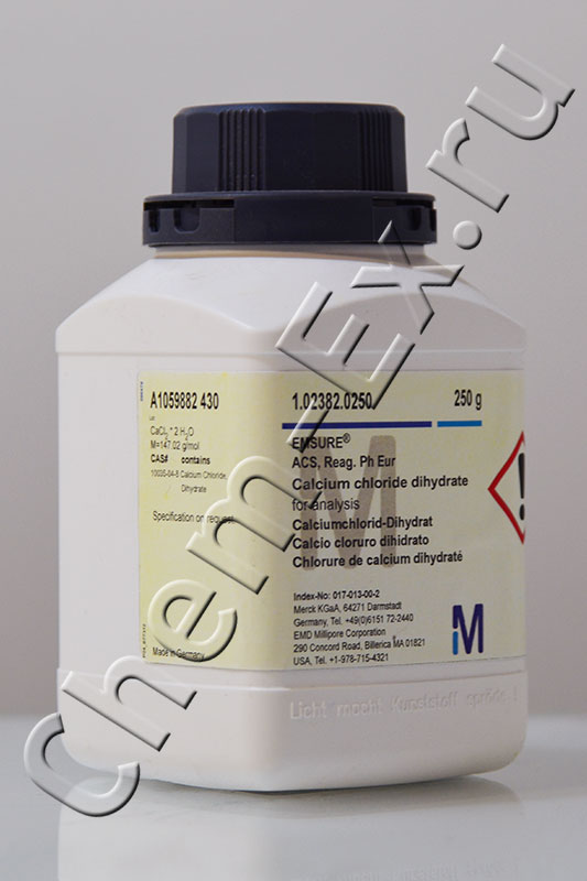 Кальций хлористый 2-водн.для анализа EMSURE® ACS,Reag. Ph Eur  (Merck 1.02382.0250), 250 гр.