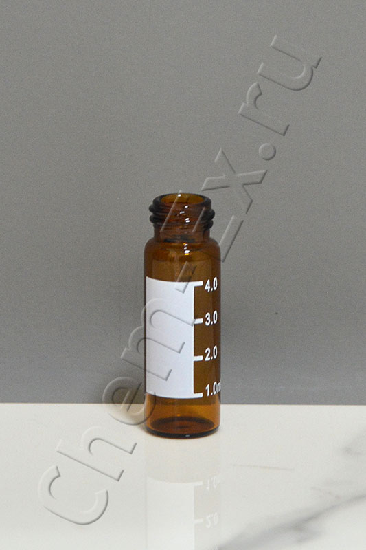 Виала 4 мл, темное стекло 5.1, d 14,7x45 мм, с резьбой ND13, со шкалой (арт. HM-4452A)